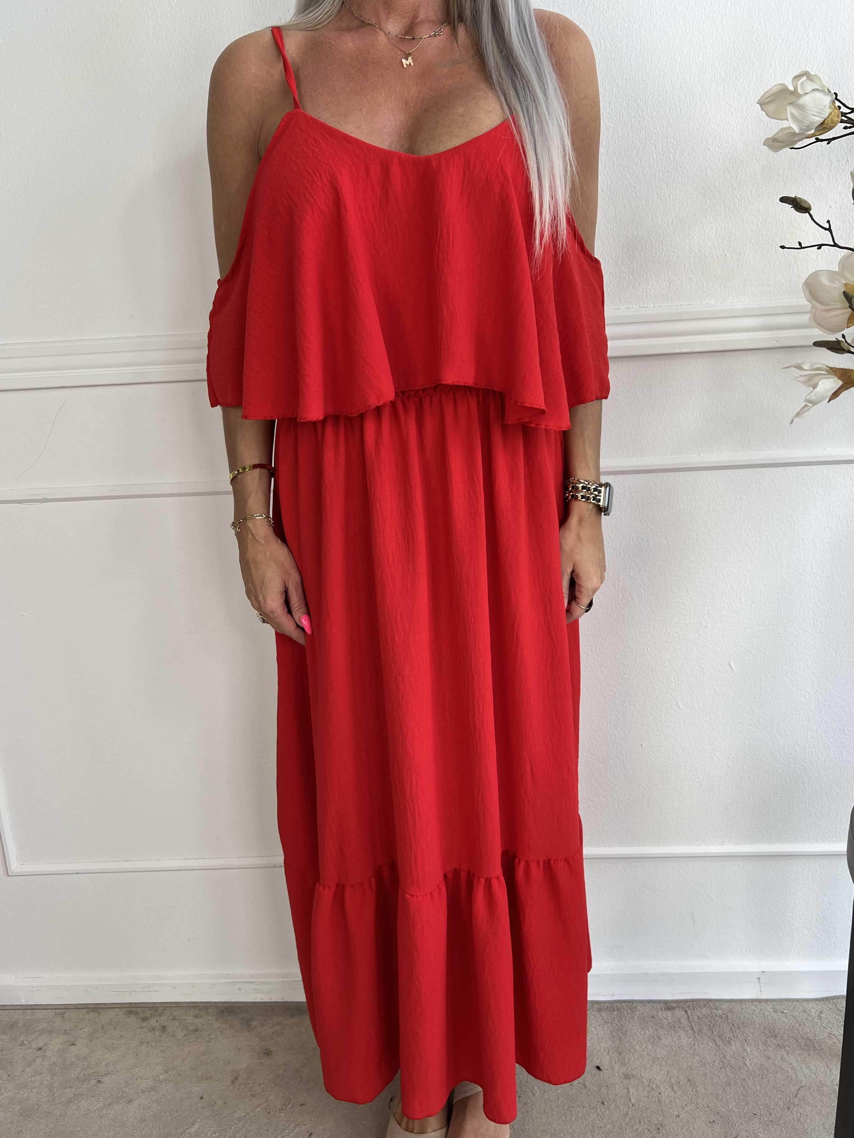 Adelisa - Söt klänning med lång rem och volanger